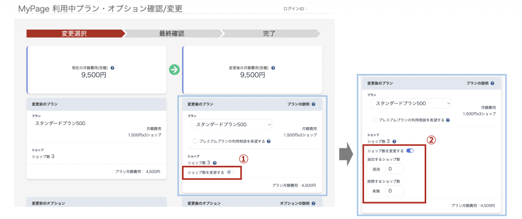 MyPageショップ数を変更する