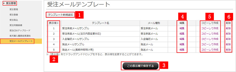 マニュアル 受注メールテンプレート ネットショップ向け受注管理システム Robot In ロボットイン