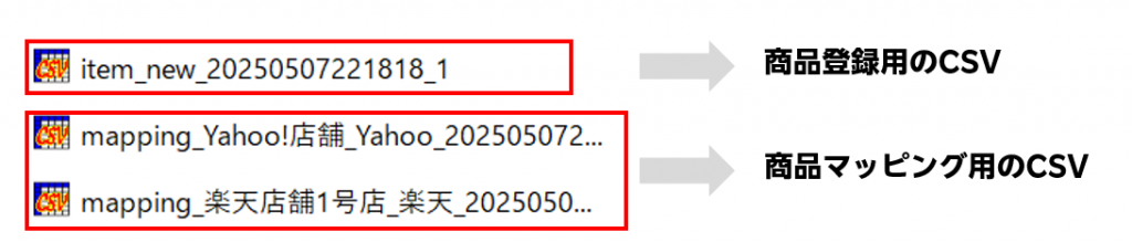BOSS形式CSVファイルの中身と名称が確認できるキャプチャです。